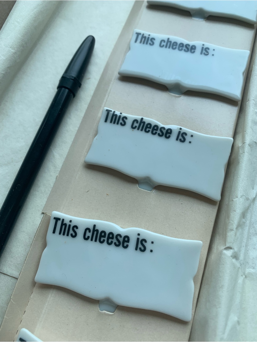 Vintage White Porcelain Cheese Tags